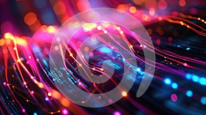 Futuristic Network Cables and Data Connectivity Concept