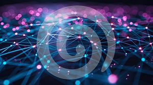 Futuristic Network Connection, Digital Data Abstract Background