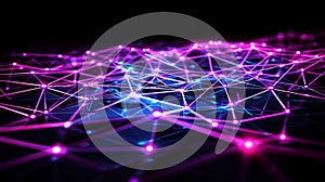 Futuristic Network Connection Points, Abstract Data Nodes, Tech Background