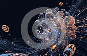 Futuristic network data sphere digital connection abstract technology big data artificial intelligence quantum computing cyber