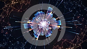 Futuristic Network Explosion Blue Data Burst