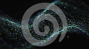 Futuristic network grid data visualization