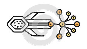 Futuristic Network Hub for Data and Connectivity, vector design Generative AI