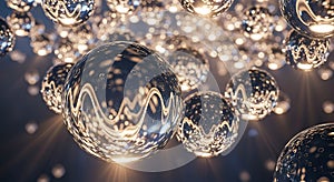 Futuristic Network of Luminous Glass Spheres