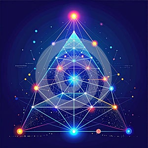 Futuristic Network Pyramid of Light