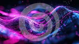 Digital wave surface creating abstract technology background