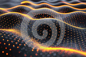 Futuristic neural link matrix abstract digital technology background concept in 3d rendering