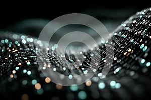 Futuristic neural network visualization with big data, ai, quantum computing, and cyber security