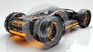 Futuristic Electric Concept Car with Glowing Accents