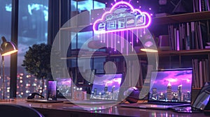 The modern office workspace.AI generated image