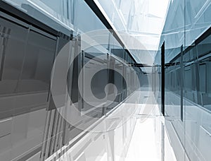 futuristic open space, clean room with shapes in 3d, business sp