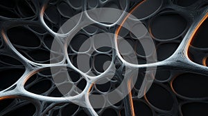Futuristic Organic Mesh with Orange Glow