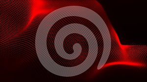 Futuristic particle wave. Abstract technology background. Big data visualization. 3D rendering.
