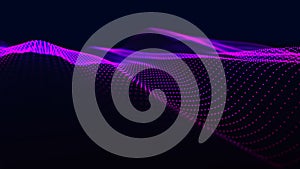 Futuristic particle wave. Abstract technology background. Big data visualization. Vector illustration