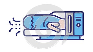 Futuristic Pod Interface with Human Interaction, vector design Generative AI