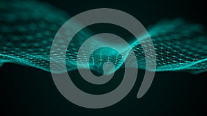 Futuristic point wave. Abstract background with a dynamic wave. Data technology illustration