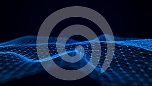Futuristic point wave. Abstract background with a dynamic wave. Data technology illustration