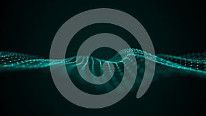Futuristic point wave. Abstract background with a dynamic wave. Data technology illustration