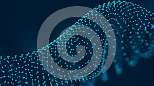 Futuristic point wave. Abstract background with a dynamic wave. Data technology illustration