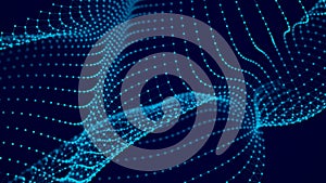 Futuristic point wave. Abstract background with a dynamic wave. Data technology illustration