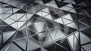 Futuristic polygonal grey shape 3D render illustration