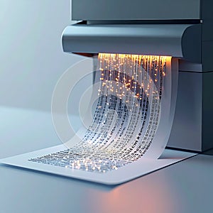 Futuristic Printer with Fiber Optic Data Stream