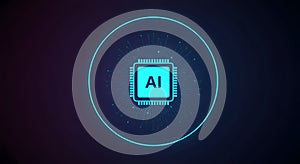 Futuristic Processor Chip Symbolizing Artificial Intelligence and Advanced Computing Power for the Modern Tech Industry.