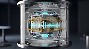 Futuristic Quantum AI Processor Core