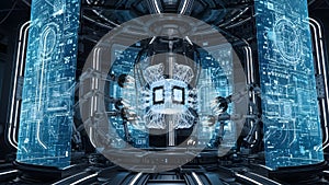 Futuristic Quantum Computing Core