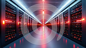 Futuristic Quantum Computing Research Center Interior