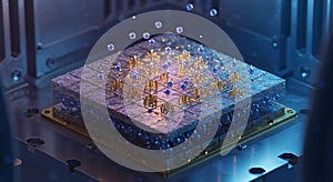 Futuristic quantum microchip data processing core