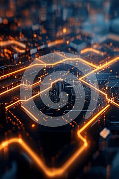 Futuristic Quantum Processor with Advanced Circuit Board and High-Tech Motherboard Design Elements