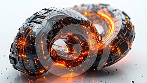 Futuristic Quantum Processor with a Luminous Energy Core