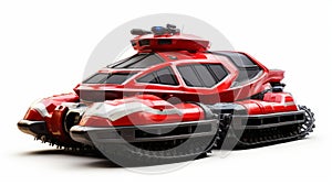 Futuristic Red 3d Vehicle: Rangercore Hovercraft