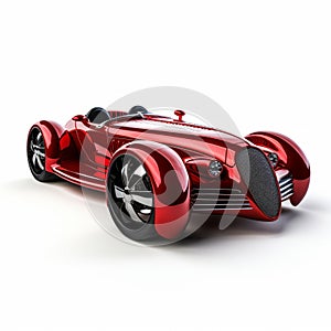 Futuristic Red Automobile: Exquisite Craftsmanship And Polished Design