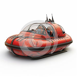 Futuristic Red Hovercraft