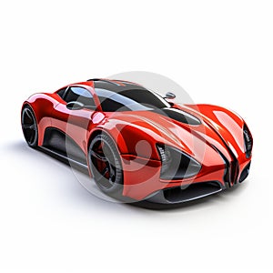 Futuristic Red Sports Car: A Stunning 3d Creation