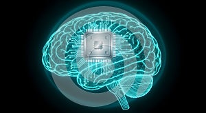 Digital Brain Circuitry with Microchip Processor for Advanced Futuristic Technology Concepts