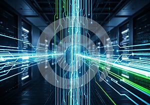 Futuristic representation of a data center