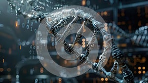 Abstract DNA Structure with Binary Code Background for Science Technology Innovation