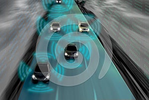 Futuristic road of genius for intelligent self driving cars, Art