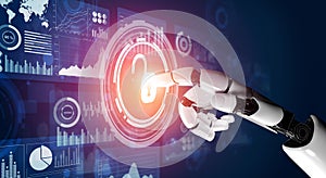 Futuristic robot artificial intelligence concept