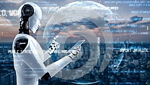 Futuristic robot artificial intelligence huminoid AI programming coding