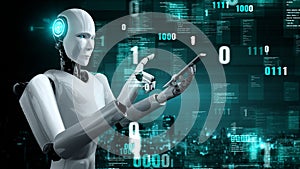 Futuristic robot artificial intelligence huminoid AI programming coding