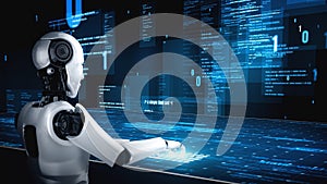 Futuristic robot artificial intelligence huminoid AI programming coding