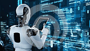 Futuristic robot artificial intelligence huminoid AI programming coding