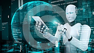 Futuristic robot artificial intelligence huminoid AI programming coding