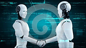 Futuristic robot artificial intelligence huminoid AI programming coding