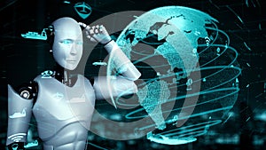 Futuristic robot artificial intelligence huminoid AI transportation analytic