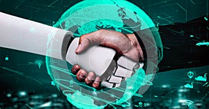 Futuristic robot artificial intelligence huminoid AI transportation analytic